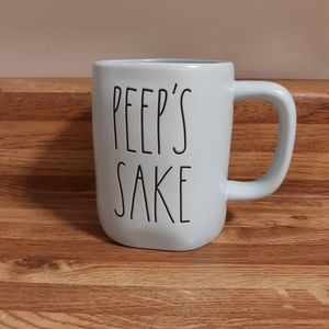 RAE DUNN "Peep's Sake" Light Teal Mug